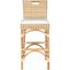 Natural Rattan and Bamboo Boho Bar Stool with Cushion