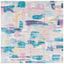 Lillian Pink and Turquoise Floral Square Area Rug