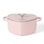 Pink Heart-Shaped 2-Quart Enameled Cast Iron Dutch Oven