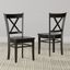 Ergonomic Black Solid Wood Cross Back Dining Chair Set