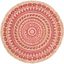 Fuchsia and Natural Hand-Woven Round Jute Area Rug