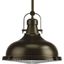 Oil Rubbed Bronze Industrial Pendant with Prismatic Glass Shade