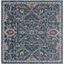 Sierra Blue and Ivory Hand-Knotted Square Rug