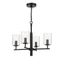 Hailie 4-Light Flat Black Chandelier with Clear Glass Shades