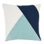 20" Aqua and Navy Geometric Cotton Throw Pillow