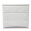 White 3-Drawer Nursery Dresser with Gold Finish