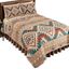 Southwest Geometric Aztec Reversible Twin Quilt Set in Brown