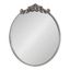 Arendahl 24" Round Silver Wood Vanity Mirror with Baroque Crown