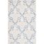 Blue and Ivory Hand-Tufted Wool Area Rug, 5' x 8'