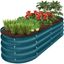 Peacock Blue Outdoor Raised Metal Oval Garden Bed Planter