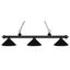 Matte Black Steel 3-Light Island Pendant with Glass Shades