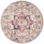 Elegant Fuchsia Ivory 5' Round Synthetic Area Rug