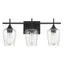 Octave Black and Clear Glass 3-Light Vanity Fixture