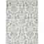 Elegant Ivory and Blue Damask 5' x 7' Synthetic Area Rug