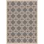 Geometric Grey and Beige Synthetic Outdoor Area Rug