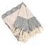 Gray and Beige Striped Faux Fur Reversible Throw Blanket