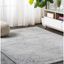 Light Gray Synthetic Reversible Rectangular Area Rug 5x8 Feet