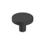 Matte Black Round Steel Cabinet Knob with Mounting Hardware