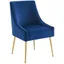 Sapphire Velvet Upholstered Dining Chair with Gold Legs