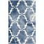 Hand-Tufted Navy and Ivory Wool Rectangular Rug 3' x 5'