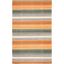 Gold and Grey Handwoven Wool Cotton Striped Area Rug, 5' x 8'