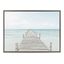 Gray Wooden Pier on Beach Canvas Wall Art