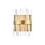 Satin Gold and Crystal 2-Light Dimmable Vanity Sconce