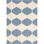 Beige and Blue Flat Woven Synthetic 5'3" x 7'7" Indoor/Outdoor Rug