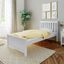 Max & Lily White Twin Wood Platform Bed with Slatted Headboard