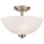 Ashton 3-Light Brushed Nickel Semi-Flush Mount with Matte Opal Shade