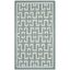 Seafoam and Ivory Geometric Wool Flatweave Rug, 3' x 5'