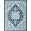 Ivory/Navy 4' x 6' Synthetic Easy Care Rectangular Rug