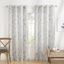 Gray and White Floral Light Filtering Grommet Curtain Panels