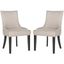 Gray Linen Upholstered Parsons Dining Chairs, Set of 2