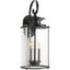 Large Black Bronze Lantern Sconce with Clear Glass Shades