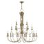 Estate Antique Brass Grand Chandelier with 21 Lights