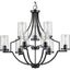 Lassiter 32" Matte Black Modern Traditional Chandelier with Clear Glass