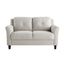 Beige Tufted Microfiber Loveseat with Flared Arms