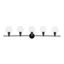 Gene 5-Light Black and Clear Glass Wall Sconce