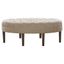 Taupe Tufted Oval Cocktail Ottoman with Birch Legs