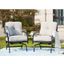 Beige Steel Outdoor Rocking Motion Chair Set with Cushions