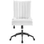 Retro Modern Swivel Fabric Office Chair in Black & White