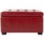Small Red Quilted Leather Storage Bench with Black Legs