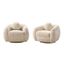 Tribeca Cream Chenille Swivel Accent Chairs with Birch Wood Base