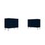 Set of 2 Midnight Blue 3-Drawer Dressers with Hairpin Legs