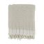 Gray Faux Mohair Herringbone Fringed Throw Blanket