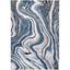 Blue & Grey Abstract Synthetic 4' x 6' Hand-Knotted Rug