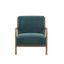 Mid-Century Teal Lounge Chair with Elm Wood Frame