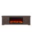 Brown 78" Farmhouse TV Stand with Electric Fireplace and Cabinets