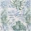 Square Blue Floral Stain-Resistant Synthetic Area Rug